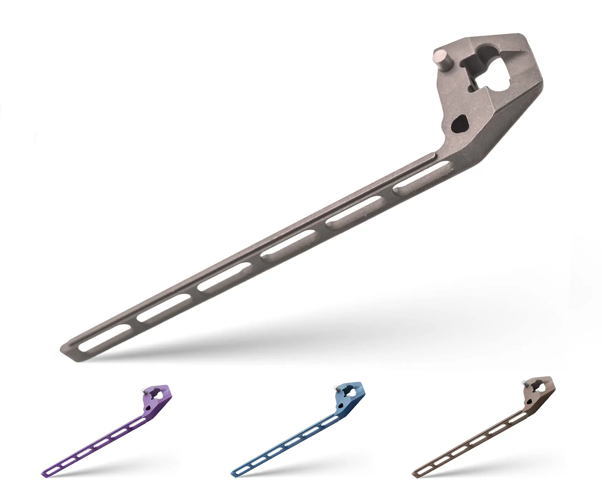 TiRant ULTRA Full-Length SKELETON MILLED ‘Integral-Like’ Back Spacer PRY BAR (Stonewashed or Color ANO 6AL-4V Titanium)