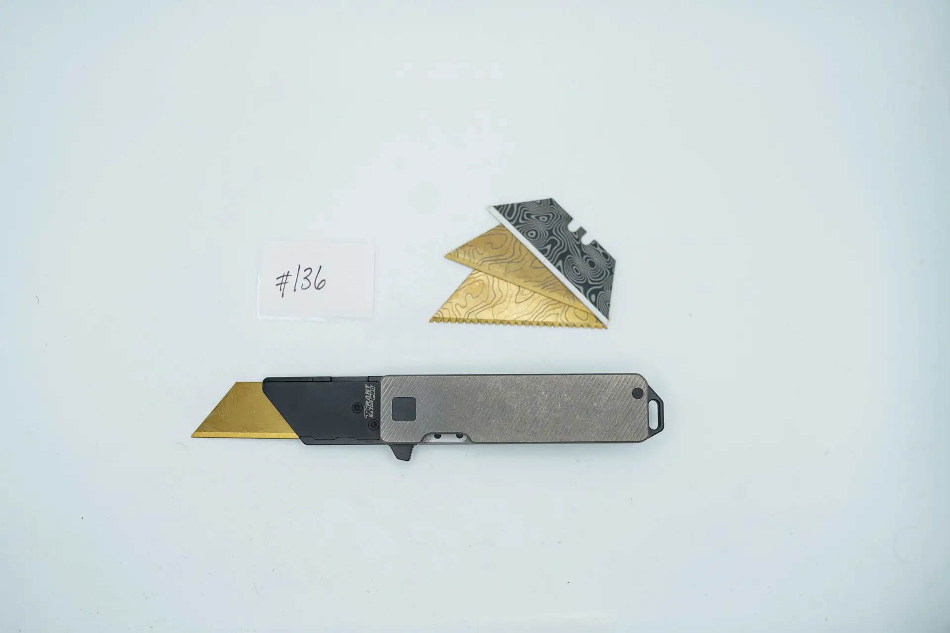BUILD #136 — Condition 10/10 — TiRant RAZOR V3 Jet-Black PVD + USA-Milled Micro-Slash RH Handle + 3X Custom Laser Engraved Razor Blades From The ToolRoom