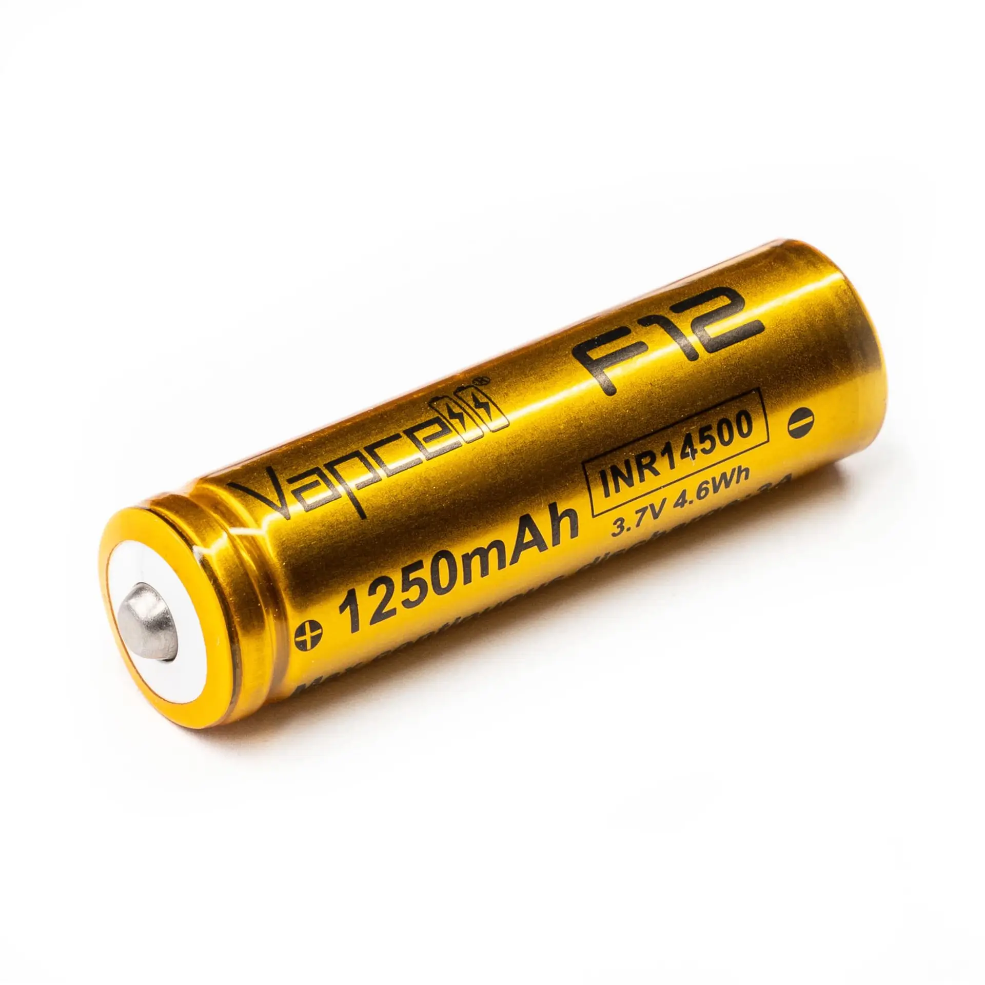 1-Pack VAPCELL F12 1250MAH High-Capacity 14500 Battery (NO Rechargeable Port) 3.7V 4.6Wh