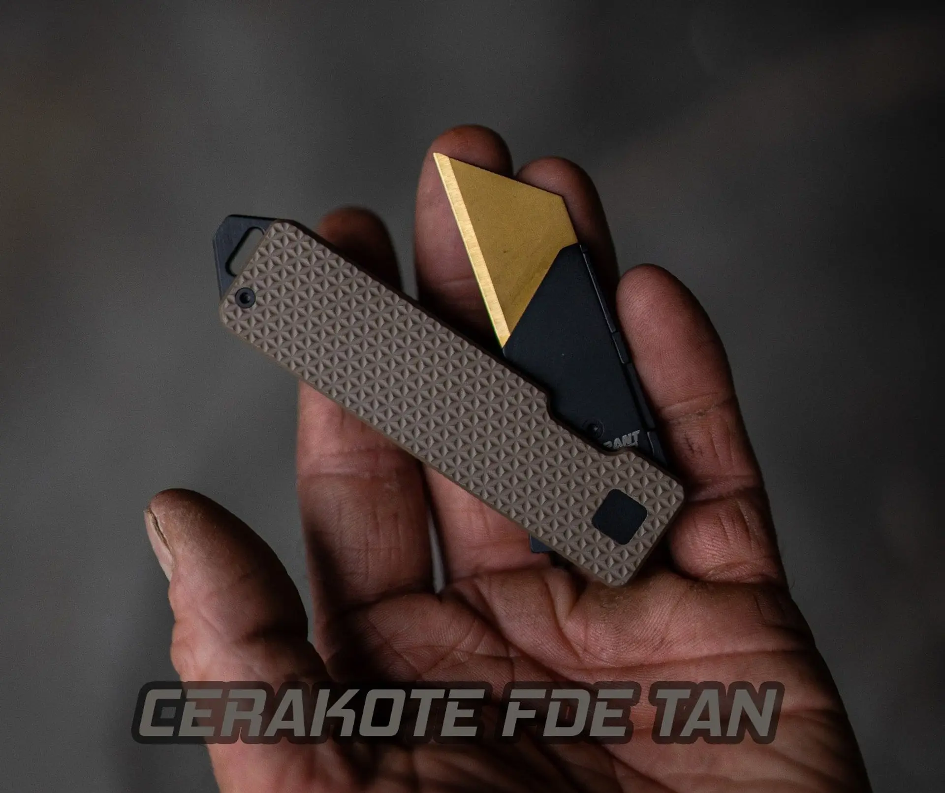 TiRant® RAZOR V3 Utility Knife (CERAKOTE 6AL-4V Titanium) Dual APEX WORKS (Limited-Edition Drop)