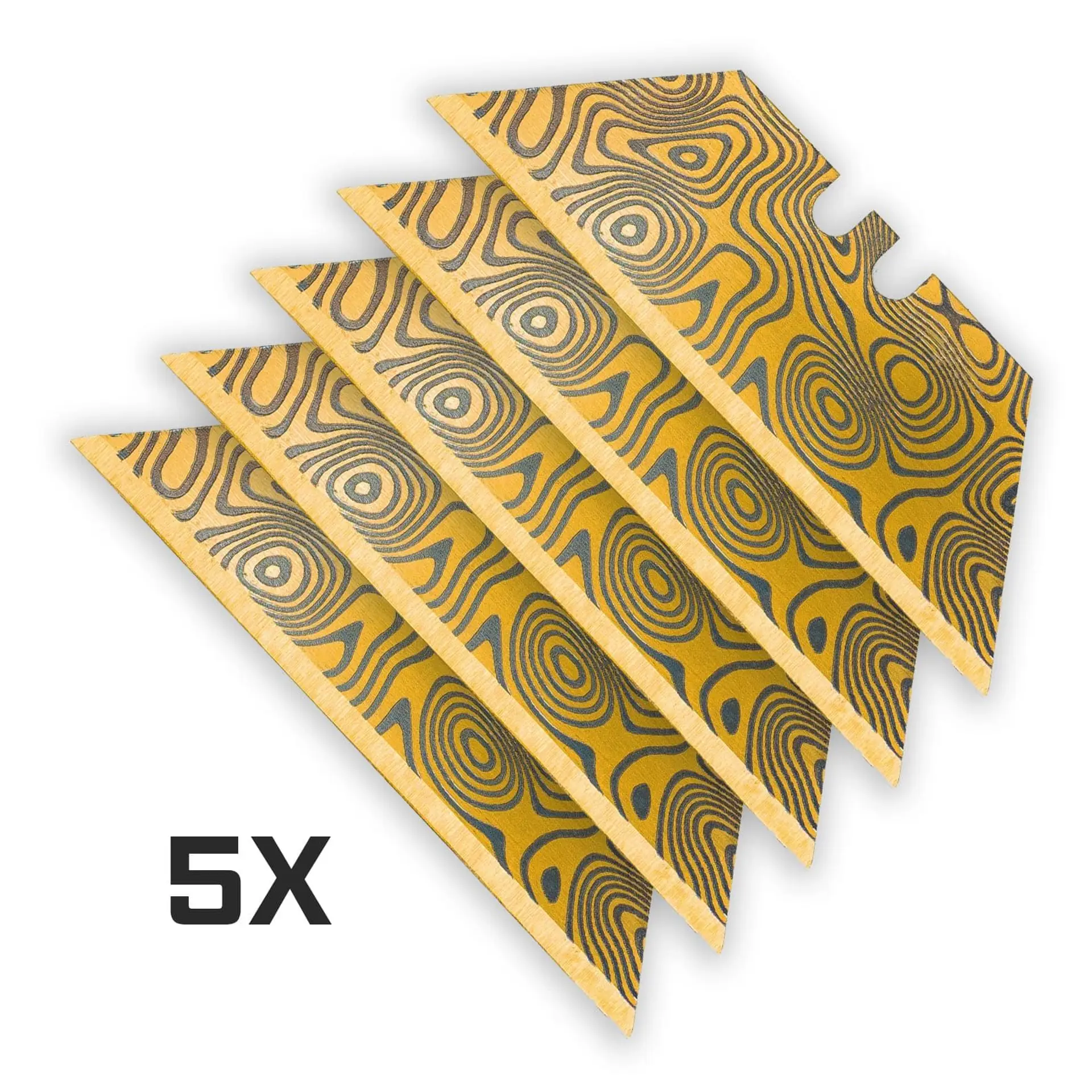 Damascus GOLD SERIES Razor Blades (Premium TITANIUM Coated SK5 Utility Knife Blades) 5-Pack or 10-Pack