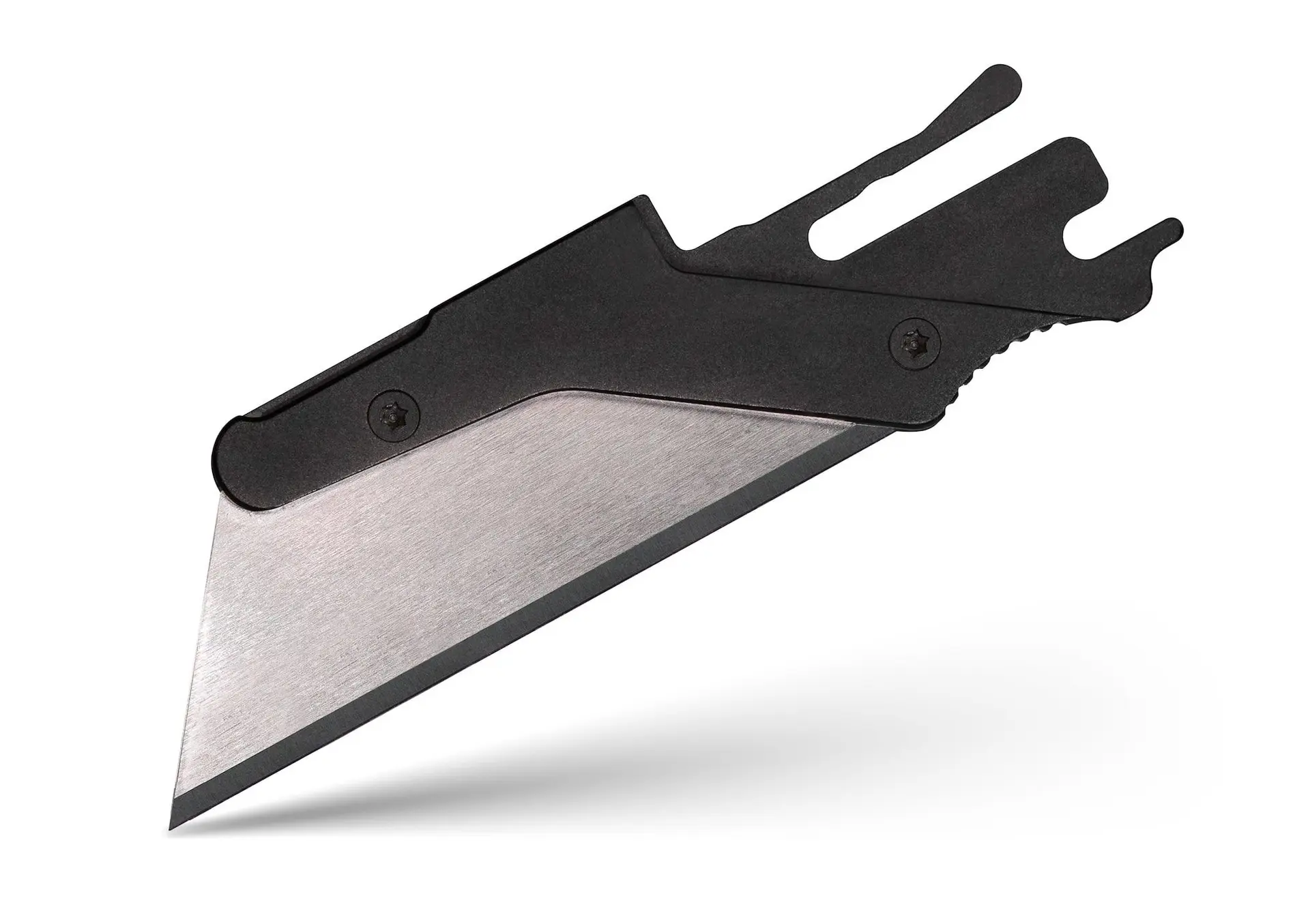 TiRant ULTRA HotSwap™ RAZOR Blade Holder W/Full-Edge Usability (Jet-Black 6AL-4V Titanium) W/Milled Curved Choil Jimping