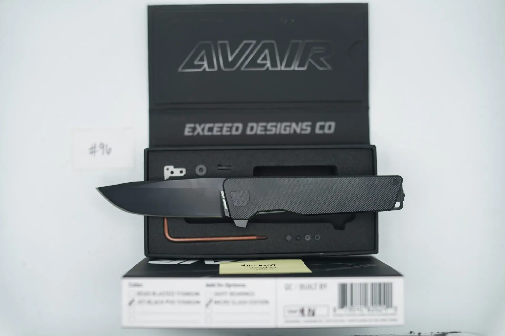 BUILD #96 — Condition 8/10 — AVAIR M390 Micro-Slash – Jet-Black PVD – W/Diamond Tip Compound Ground M390 Blade
