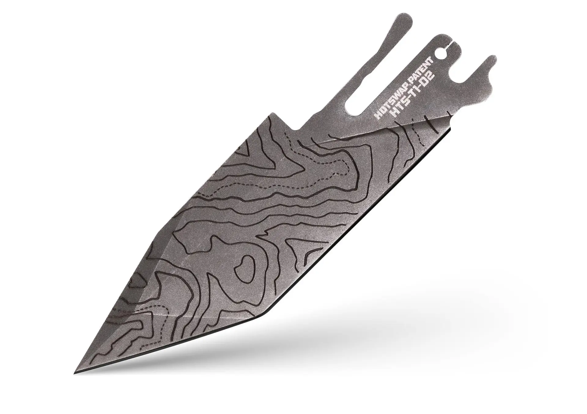 TiRant ULTRA HotSwap™ Tanto/Spearpoint Blade Replacement (Stonewashed Cascadia Laser Engraved D2 Tempered HRC 60+)