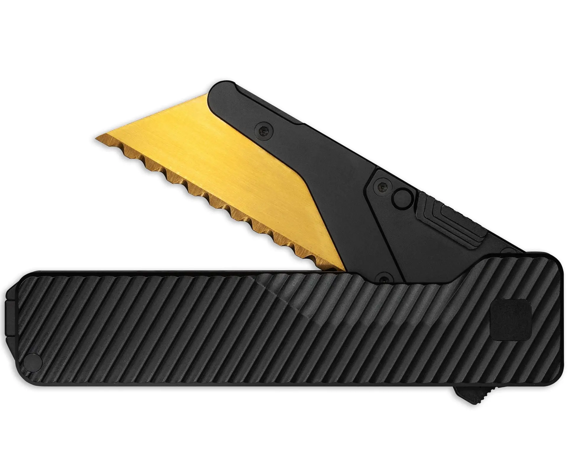 TiRant® ULTRA Utility Knife W/HotSwap™ Blade Replacements (Jet-Black PVD 6AL-4V Titanium) DUAL Deep-Slash Milled