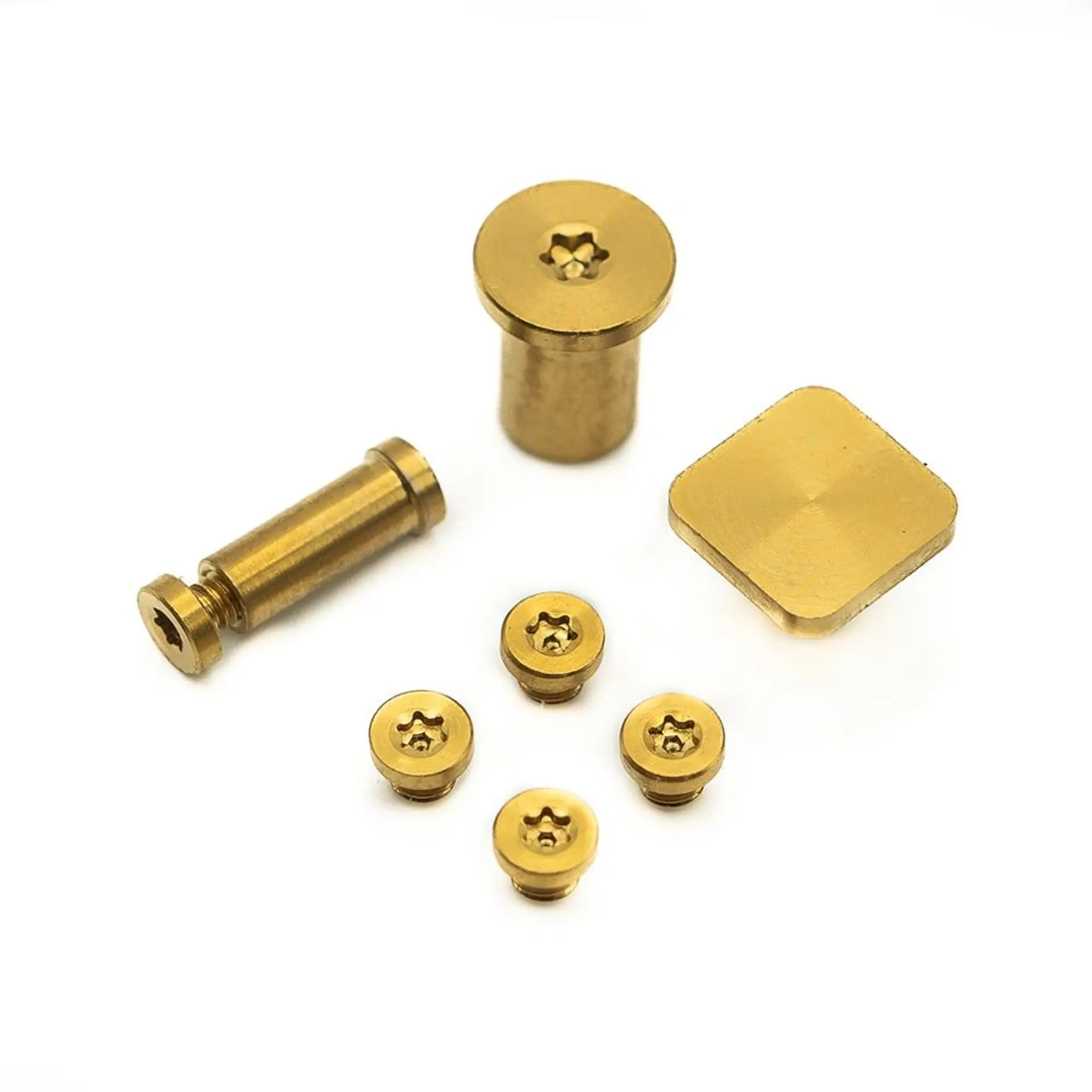 8-Piece GOLD ANO GR5 Titanium Replacement Screw Kit (TiRant® RAZOR V3)