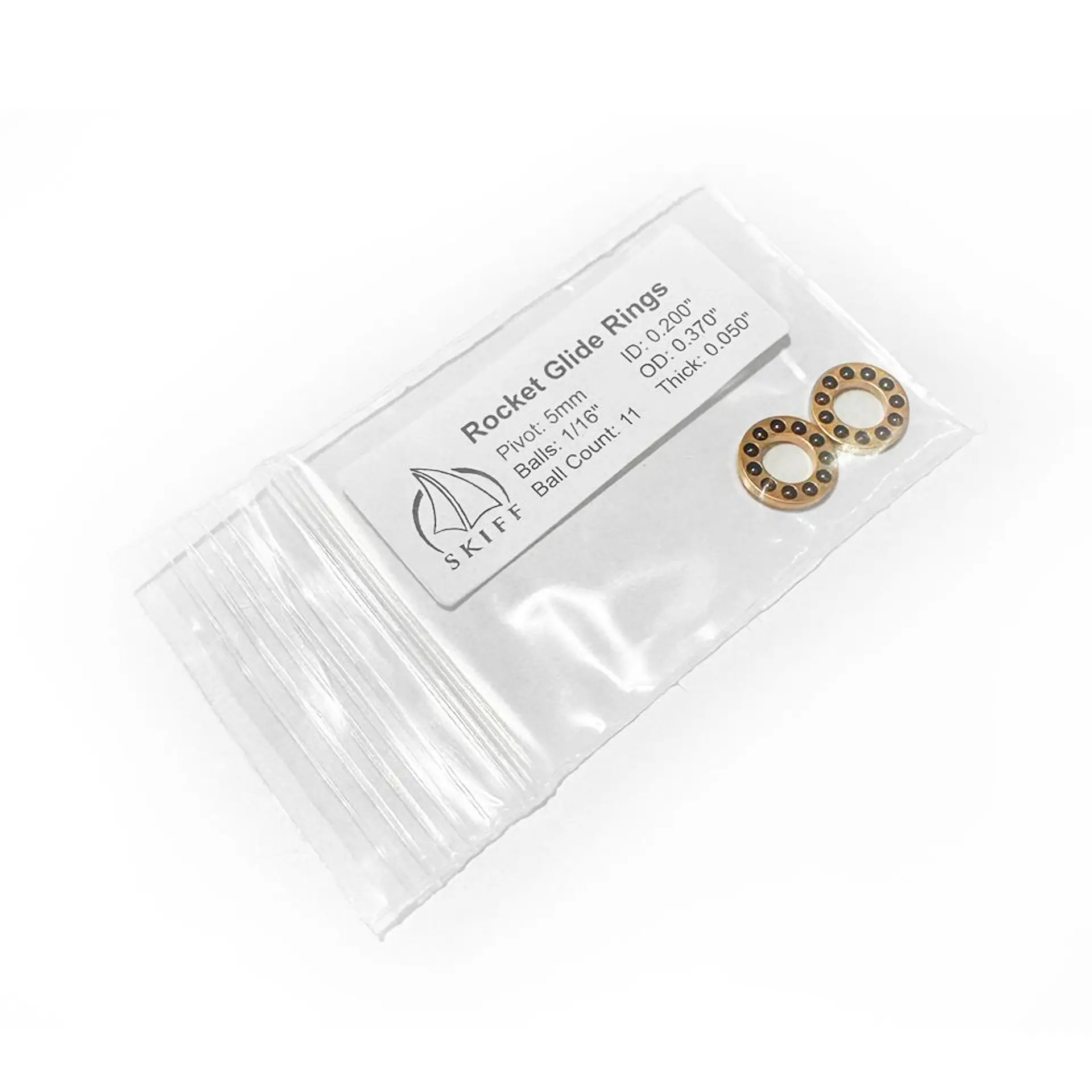 SKIFF Ceramic + Solid Brass Rocket Glide Bearing 2-Pack – Made In USA (Compatible with TiRant® V1/V2/V3/ULTRA/AVAIR)
