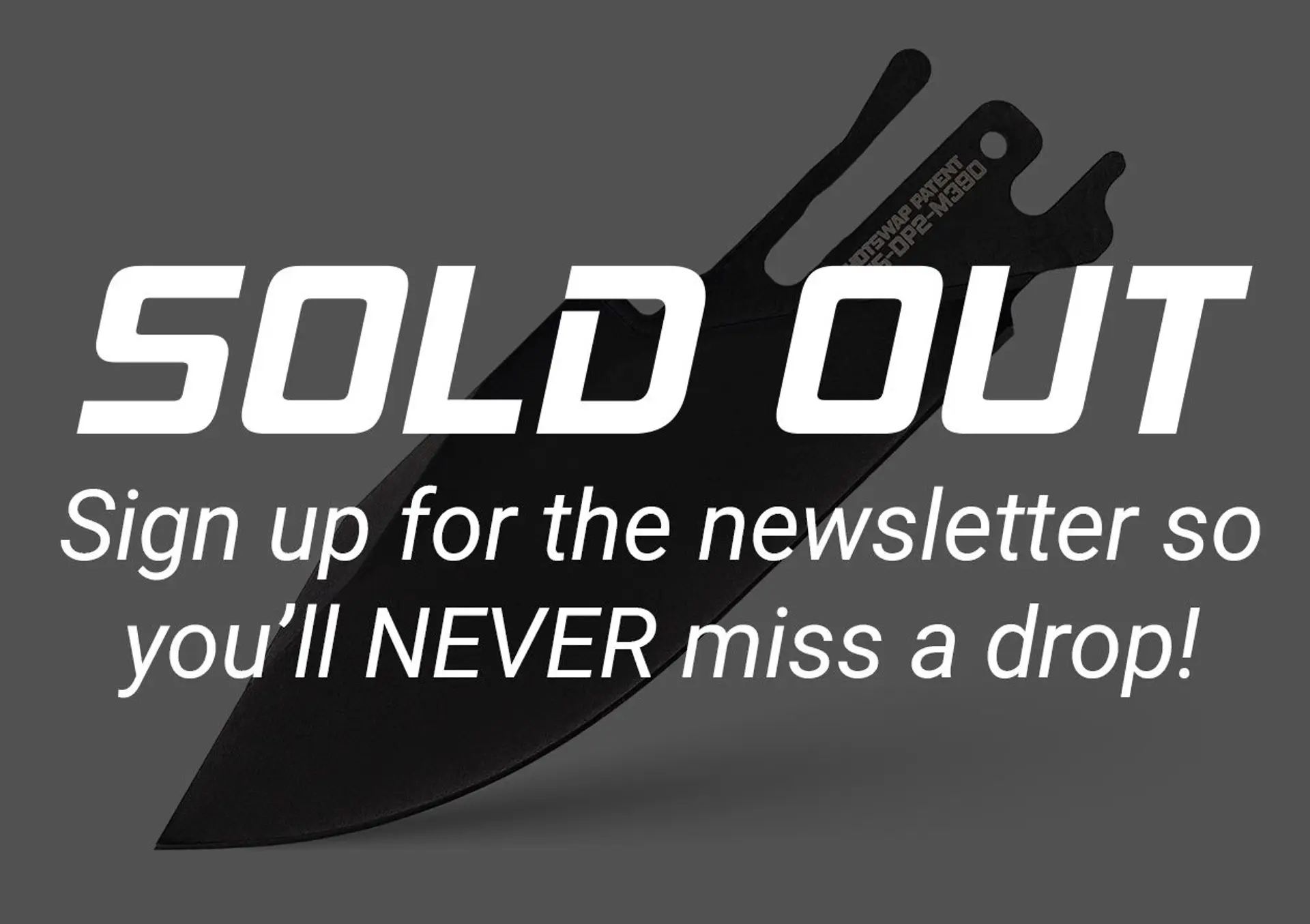TiRant ULTRA HotSwap™ Drop Point Blade Replacement (Jet-Black D2 Tempered HRC 61+)