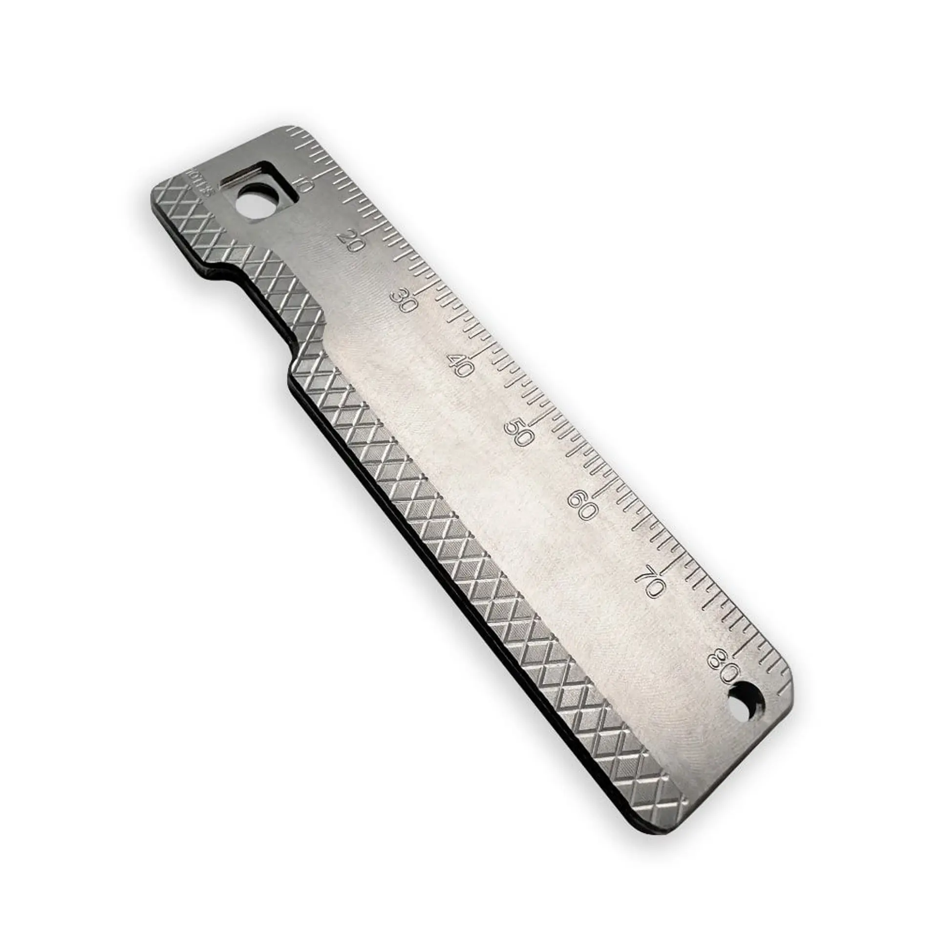 6AL-4V Titanium RULER MM-Edition Metric X-GRID Edition RH Handle Scale (TiRant® RAZOR V3) Custom Milled In USA