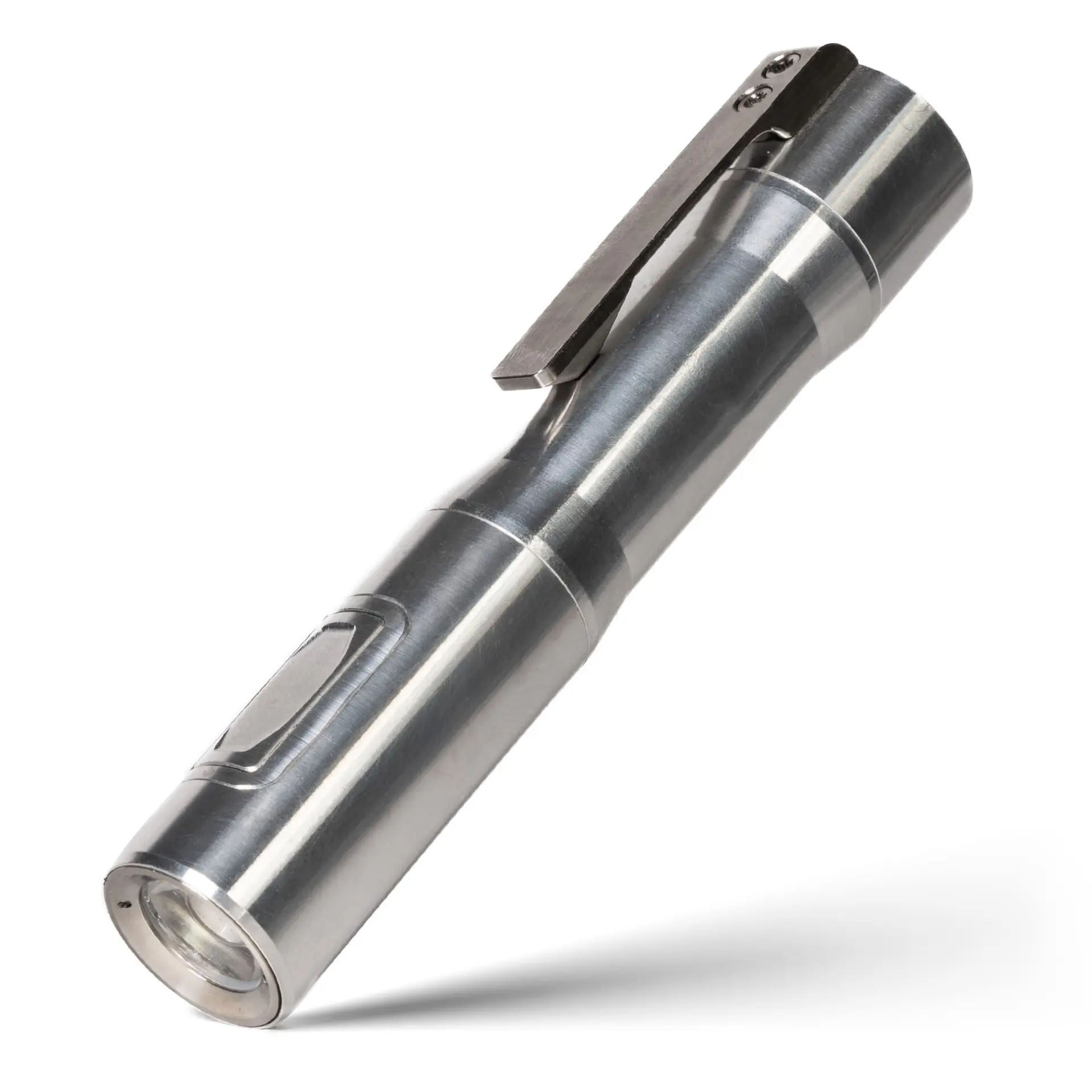 RAMPANT™ R4 EDC Flashlight (RAW Aluminum + AL Button + Bezel + Ti Clip) 1300+ LUMENS Nichia 519A