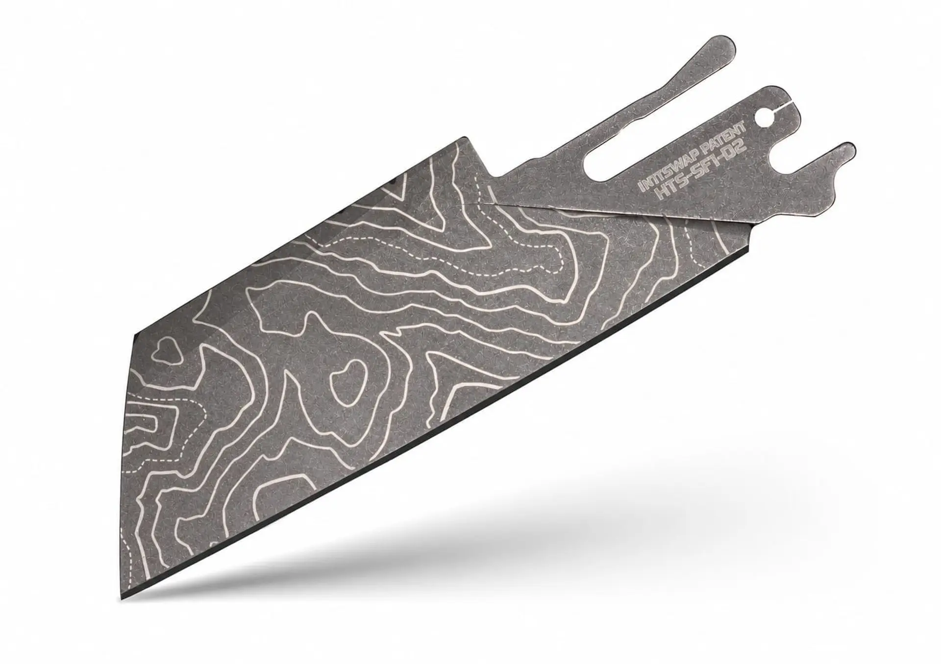 TiRant ULTRA HotSwap™ Sheepsfoot Replacement Blade (Stonewashed Cascadia V2 Laser Engraved D2 Tempered HRC 61+)