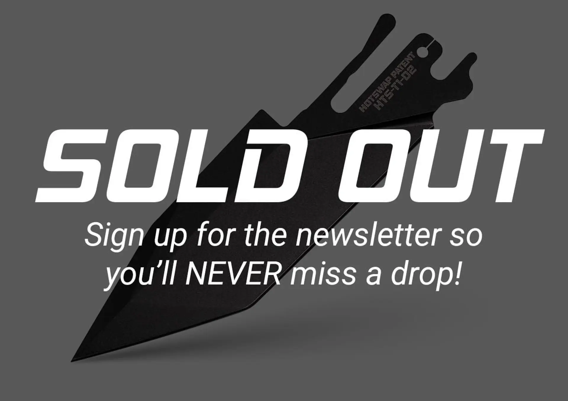 TiRant ULTRA HotSwap™ Tanto/Spearpoint Blade Replacement (Jet-Black Cascadia Laser Engraved D2 Tempered HRC 61+)