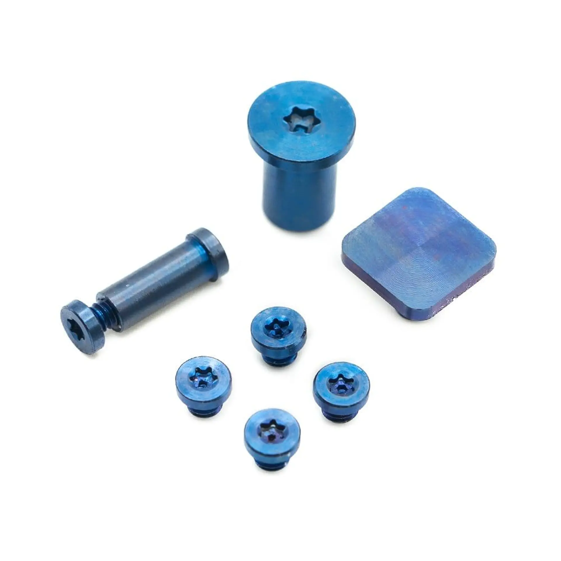 8-Piece BLUE ANO GR5 Titanium Replacement Screw Kit (TiRant® RAZOR V3)
