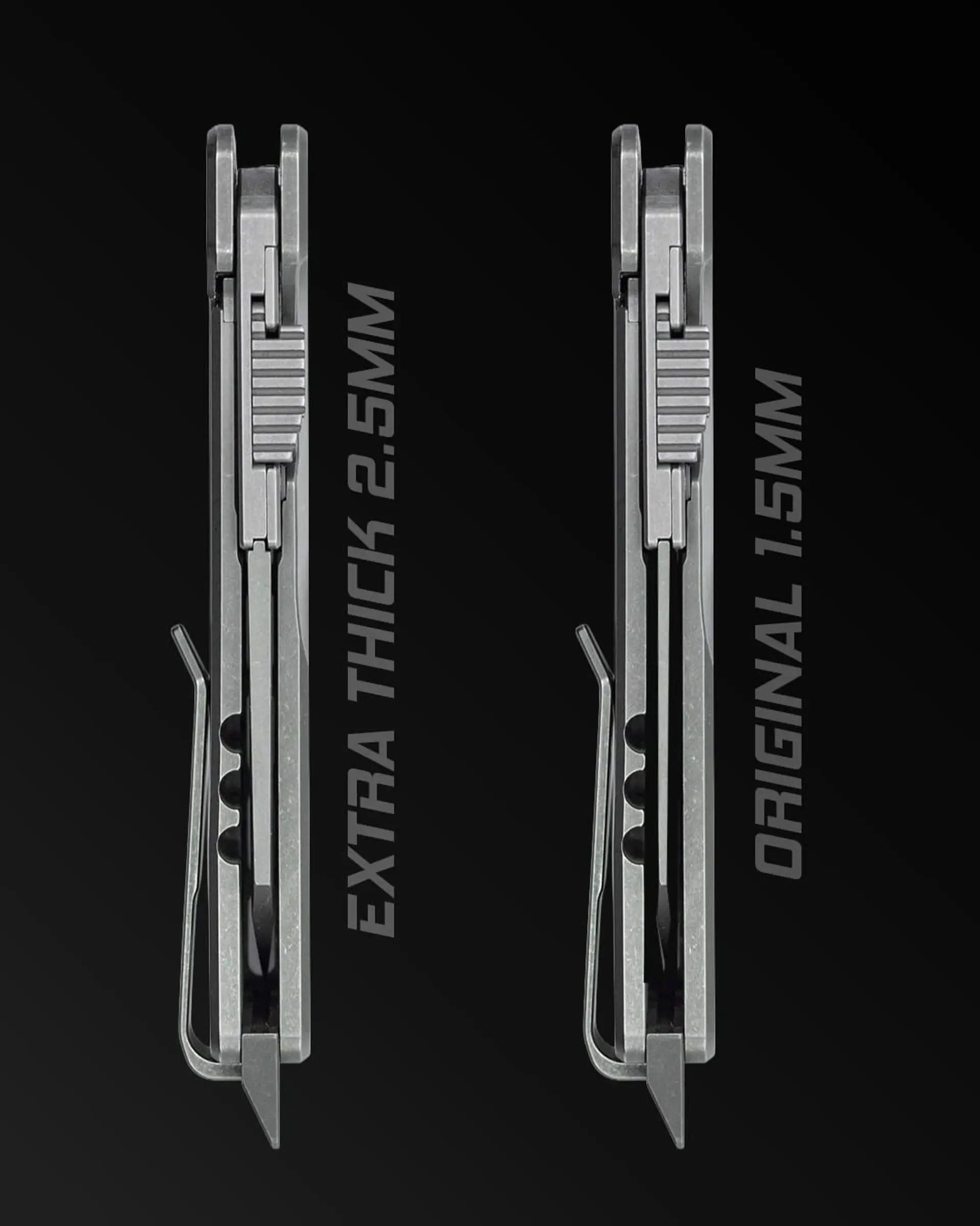 TiRant ULTRA HotSwap™ Drop Point Blade Replacement (Stonewashed EXTRA THICK 2.5mm M390 Tempered HRC 62)