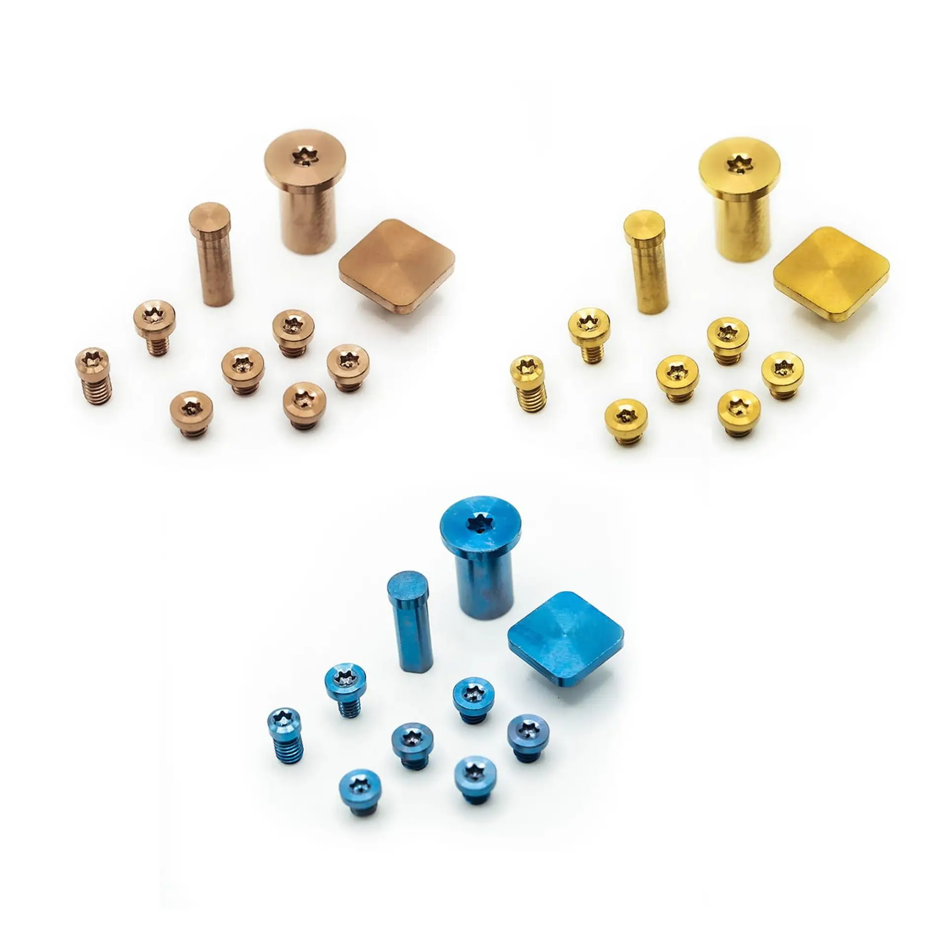 TiRant ULTRA Spare Titanium Anodized 10-Piece Screw & Hardware Kit (Blue / Gold / Bronze)